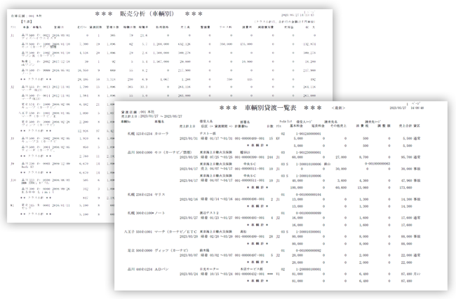 screenshot of EBE Rental Car System